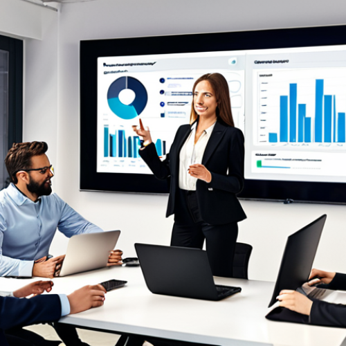 **Image Prompt:** A dynamic and modern office setting with a diverse team collaborating around a large screen displaying marketing data. The central figure is a confident Marketing Manager, gesturing towards a graph showing positive growth. In the background, team members are working on laptops, some with SEO tools open, others with social media dashboards. The overall atmosphere is energetic and focused on digital strategy.
    *   **Focus:** Illustrates the Marketing Manager role and the collaborative nature of a modern marketing team.