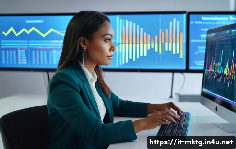 마케팅관리사 자격증 취득 후 추천 업무 분야 - **Prompt:** A highly focused and intelligent female Marketing Analyst, in her late 20s to early 30s,...