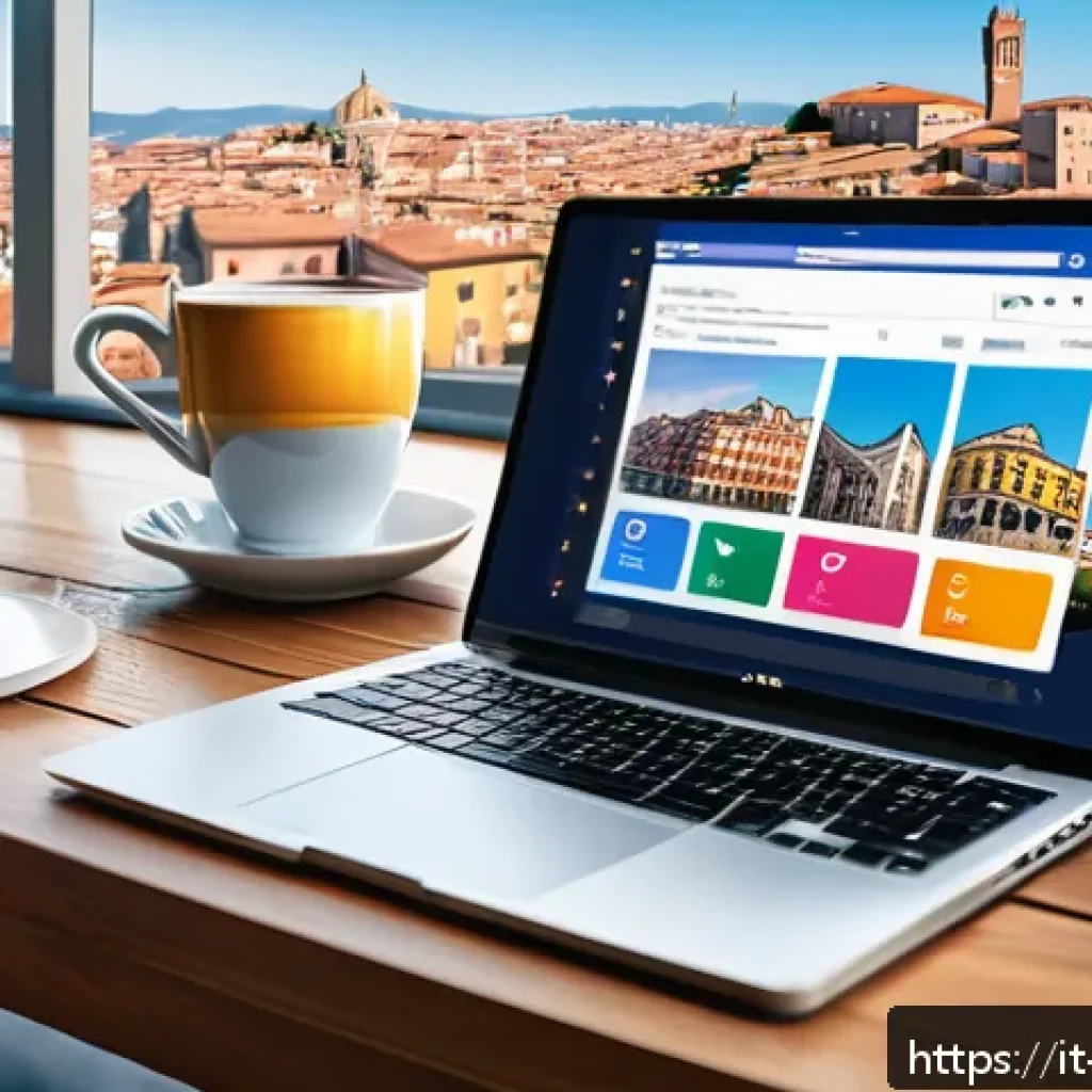 마케팅관리사와 퍼포먼스 마케팅의 연관성 - A modern Italian digital marketing workspace featuring a sleek laptop displaying analytics dashboard...