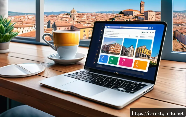 마케팅관리사와 퍼포먼스 마케팅의 연관성 - A modern Italian digital marketing workspace featuring a sleek laptop displaying analytics dashboard...