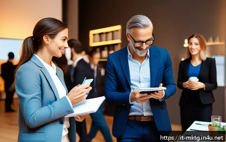 마케팅관리사 합격 후 취업 전략 - A professional networking event in Italy, showing diverse marketing professionals engaging in lively...